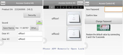 TCP/IP 4 Door Entry Access Control Panel Kit Electric Strike Fail Secure NO Mode Lock Enroll RFID USB Reader 110-240V Power Supply Box RFID Reader Phone APP remotely Open Door