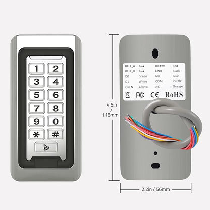 Wireless WiFi Access Control Keypad, Metal Stand-Alone Door Access Control System, EM Card Reader, Weatherproof, Backlight, TUYA Wireless Entry Security Access Controller for Garage Door, Gate Opener