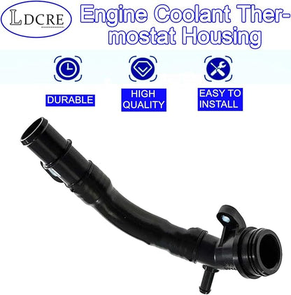 Engine Coolant Thermostat Housing 1322000056 Compatible with Mercedes-Benz Smart Fortwo 2008-2015 L3 1.0L,Water Outlet Pipe Socket OEM Replacement