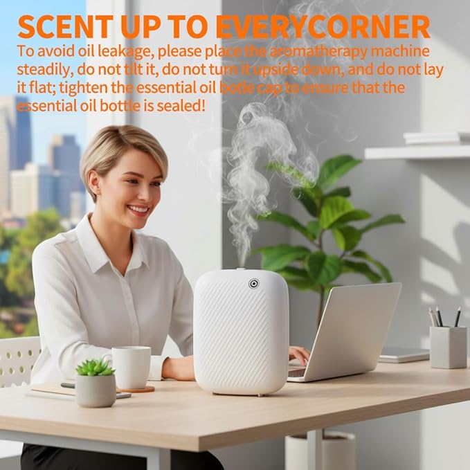 Smart Scent Air Machine Pro for Home, Waterless Essential Oil Diffuser, 400ML Diffuser with 100ML White Tea Essential Oil for Large Room and Commercial Use, Cover Up to 2000 Sq.Ft