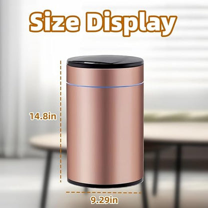 Garbage Can with Lid, Intelligent Sensor Opening and Closing, Small Garbage Can for Living Room, Bedroom, Kitchen and Bathroom (2, Pink)