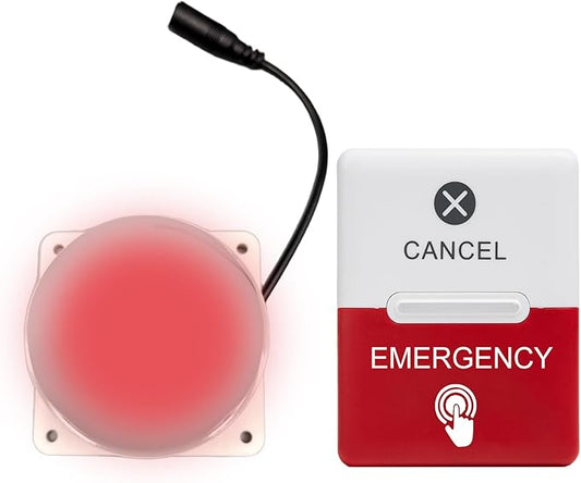 Bathroom Emergency Call Light System with Waterproof SOS Button, Sound & Strobe Siren Alarm for Elderly & Disabled, Hospitals & Nursing Homes & Home Care