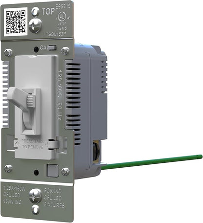 Legrand LED Toggle Dimmer Switch, Dimmable Light Switch, Flicker-Free LED Dimmer Control, 150W, Gray