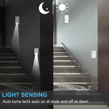 10 Pack SOZULAMP Light Switch with LED Night Light 15Amp 120/277Volt Rocker Single Pole Wall Switch, Automatic On/Off Sensor