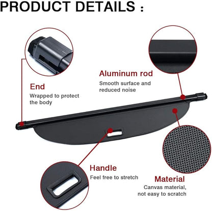 Powerty Retractable Cargo Cover for 2015-2020 Buick Envision, Canvas Texture Trunk Cover Privacy Screen Rear Security Shade for Envision Accessories