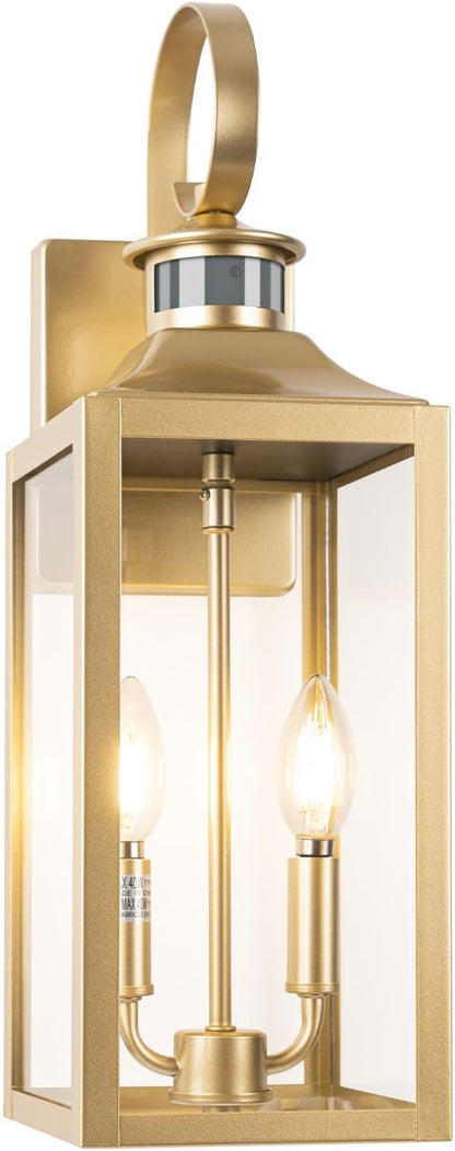 20" Motion Sensor Outdoor Light, Dusk to Dawn Farmhouse Porch Wall Lanterns