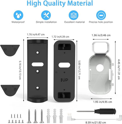 Huafly Outlet Wall Mount for Blink Video Doorbell (2nd Gen), with Outlet Wall Mount for Sync Module Core, Adjustable 0-45-Degree Blink Doorbell Camera Mount for Outdoor&Indoor