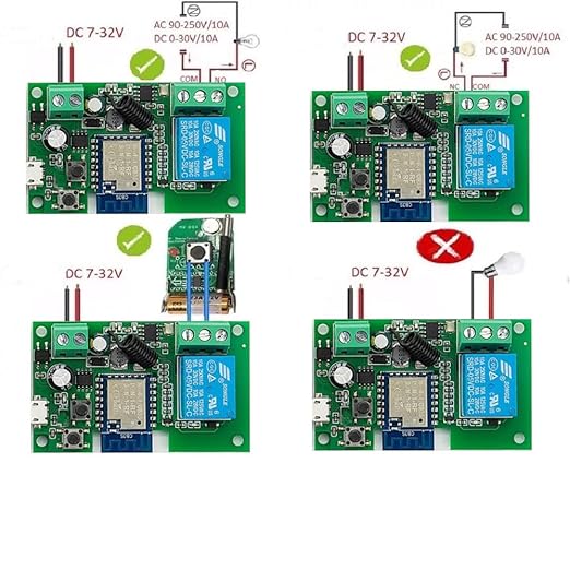 1 Channel USB 5V AC/DC 7-32V Smart WiFi Wireless Relay Switch Module,Tuya Smart Life app Remote Control,Compatible with Alexa Google Home (1)