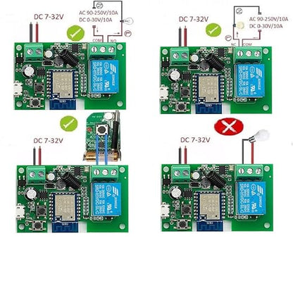 1 Channel USB 5V AC/DC 7-32V Smart WiFi Wireless Relay Switch Module,Tuya Smart Life app Remote Control,Compatible with Alexa Google Home (1)