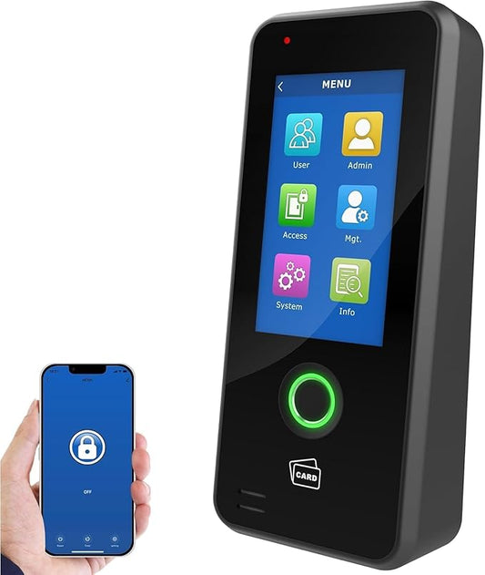 UHPPOTE Fingerprint Door Access Control Keypad Terminal Biometrics Access Controller w/ 4.3-inch Touch Screen Support Tuya App WiFi