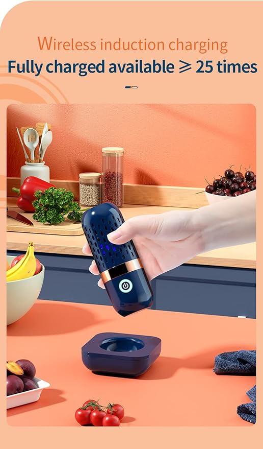 Fruit and Vegetable Washing Machine, Aqua Pure Fruit Cleaner Device, Fruit Purifier with OH-ion Purification Technology 250min Working Time Wireless Charging for Cleaning Fruit,Vegetable,Meat (Blue)