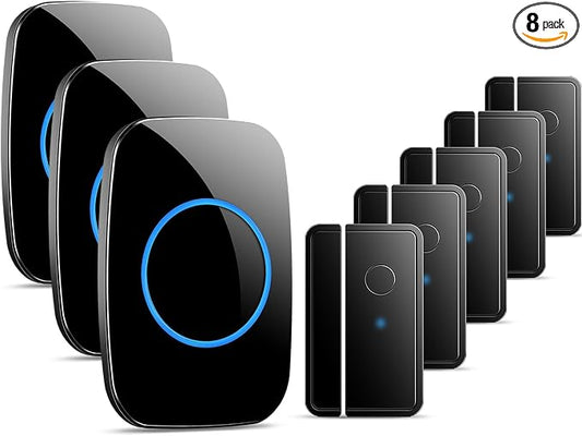 FullHouse Door Chime When Door Opens, Wireless Door Sensor Entry Alarm | 1000ft Range, 60 Chimes and 5 Volume Levels, for Business/Store/Home/Office