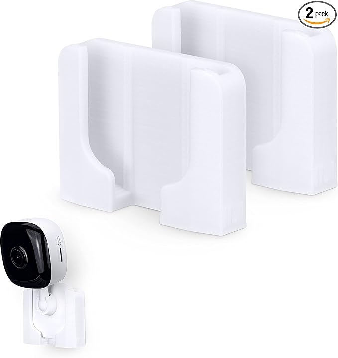 Wall Mount for Kasa KC100, KC105, EC60 (2 Pack), Adhesive Holder for TP Link Smart Spot Camera, Installs in Minutes, No Mess Hanger Bracket by Brainwavz (White)