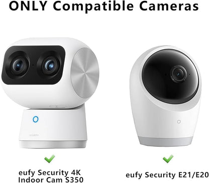 Wall Mount Compatible with eufy Security 4K Indoor Cam S350 eufy Security E21/E20, 2 Pack Adjustable Bracket Mount Ceiling Mount 180 Degree Rotation Baby Monitor Mount Easy to Install, White