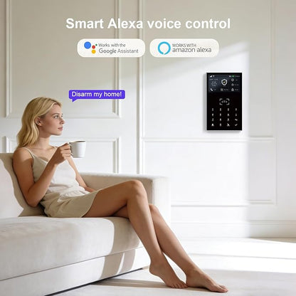 Home Alarm System Wireless,Instant App Alerts & Tuya APP Control Home Alarm System,NO Monthly Fees WiFi/4G Alarm System Compatible with Alexa/Google 120dB for Apartment,Kids Safety
