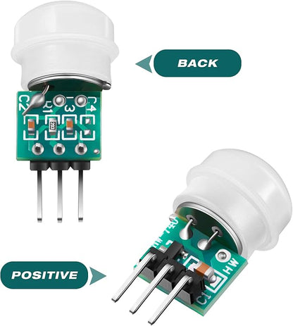 Weewooday 10 Pieces Am312 Pir Sensor Mini Pir Motion Sensor Infrared Human Body Pyroelectric Infrared Motion Module 2.7v to 12v