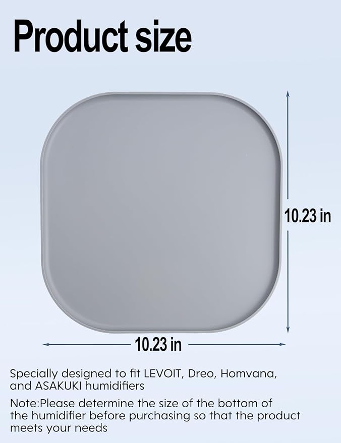 Silicone Humidifiers Tray for LEVOIT, Dreo, Homvana, ASAKUKI Humidifiers - Leak-Proof & Moisture-Proof Design, Floor Drying Function to Protect Floor Surface