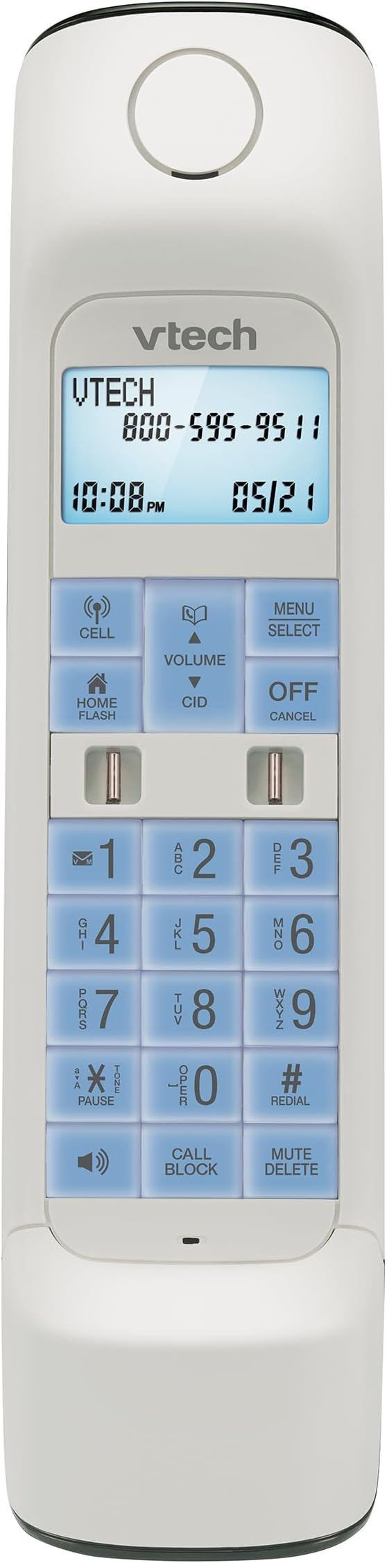 VTech VS122 DECT 6.0 Retro Design Cordless Phone with Answering System, Smart Call Blocker and Bluetooth Connect to Cell Full-Duplex Speakerphone Landline Phone for Home Office
