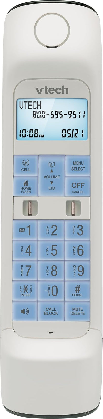 VTech VS122 DECT 6.0 Retro Design Cordless Phone with Answering System, Smart Call Blocker and Bluetooth Connect to Cell Full-Duplex Speakerphone Landline Phone for Home Office