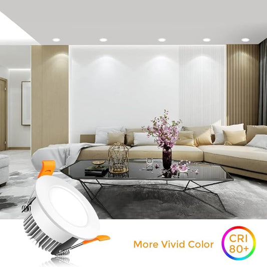 2 Inch LED Recessed Lighting Dimmable Downlight, 3W(35W Halogen Equivalent), 6500K Daylight White, CRI80, Recessed Lights with LED Driver for Living Room Hallway Stairwell Museum Showroom, 1 Pack