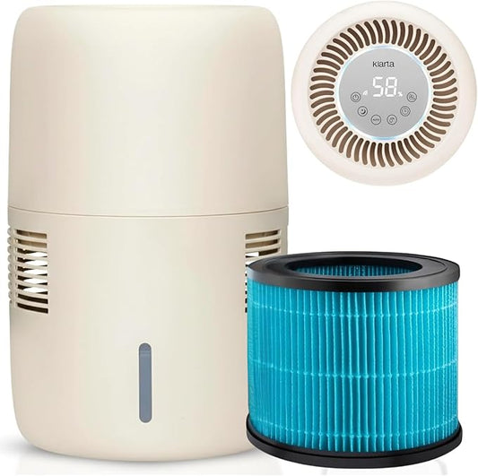 Smart Evaporative Humidifiers for Bedroom with App Control & 3L Tank – Mist-Free, No White Dust – Quiet Operation for Better Sleep – Beige Humidifier Klarta Humea