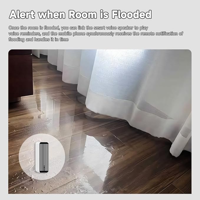 Tuya ZigBee Rain Sensor 2in1 Rainwater Flood Detector Smart Home Real-time APP Notification Home Automation Smart Life Device,ZigBee Hub Required