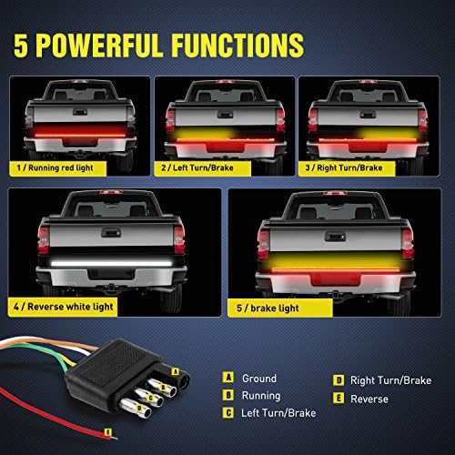 Nilight 60 Inch Truck Tailgate Light Bar Triple Row 504 LEDs