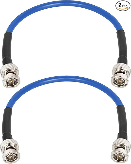 XRDS -RF 12G SDI Cable 1FT 2PCS, SDI Video Cables 3G/6G/12G 75ohm BNC Male Cable Supports HD-SDI/3G/6G-SDI/4K/8K for Video Security Camera Converter