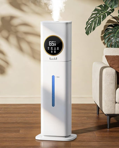 LACIDOLL 8L Humidifier for Bedroom with Night Light Diffuser, White