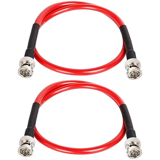 XRDS -RF SDI Cable 3FT 2PCS, BNC Digital Video Cable 75 Ohm RG59 BNC Male Cables for 4K 1080P 3G/6G HD SDI Camera Monitor Recorder