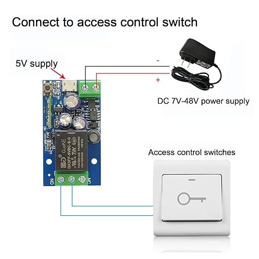 WiFi Smart Switch, Ewelink Smart Relay Module, Compatible with Alexa Google Home, USB 5v/12v/24v/48v Inching Selflock Remote ON Off(2 Pack)
