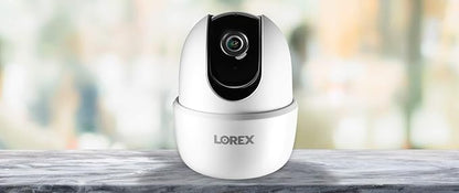 Lorex Pan & Tilt Indoor Wi-Fi Security Camera | 360° Pan & Tilt | Person Detection | Two-Way Talk | Person Detection | IR Night Vision | No Monthly Fee | Pre-Installed 16GB MicroSD