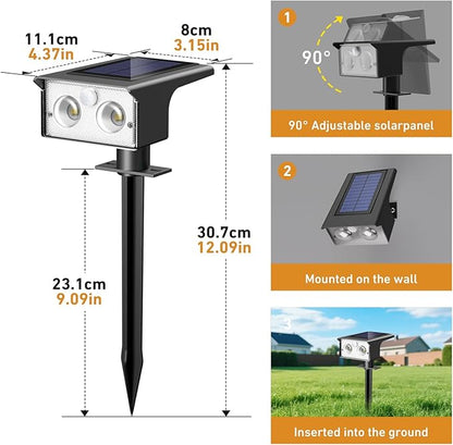 btfarm Solar Spot Lights Outdoor Waterproof, 8 Pack/3 Modes Motion Sensor Lights, Solar Powered Spotlights 2-in-1 Auto On/Off for Outside Pathway Yard Garden Landscape Lighting, Cool White