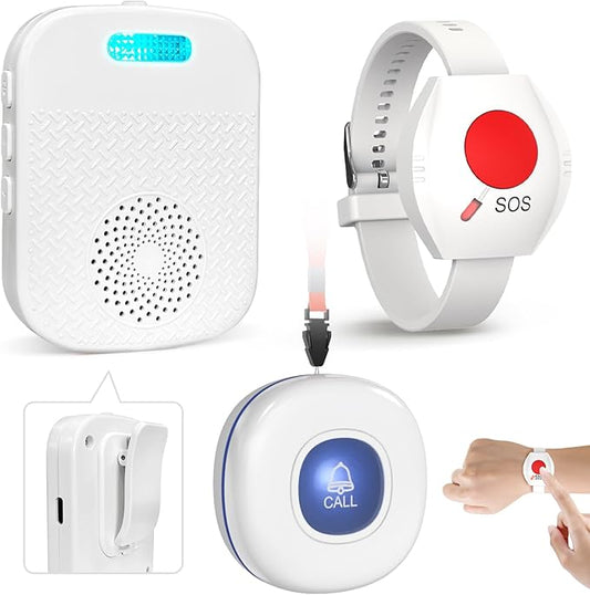 CallToU Caregiver Pager Wireless Call Button for Elderly/Senior,2026 New Version Pager with Vibration & Rechargeable,Nurse Alert System for Home Care Seniors