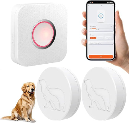 WiFi Dog Door Bell for Potty Training to Go Outside, Smart Doggie Door Bell for Dog, Wireless Doggy Doorbell with Phone App