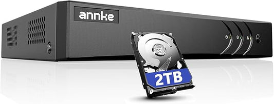 ANNKE 3K Lite 8CH Digital Video Recorder, H.265+ Hybrid 5-in-1 DVR with AI Human/Vehicle Detection, Work with 3K/5MP/4MP/2MP TVI/AHD/CVI/CVBS Cameras for Home Business Surveillance, 2TB HDD Included