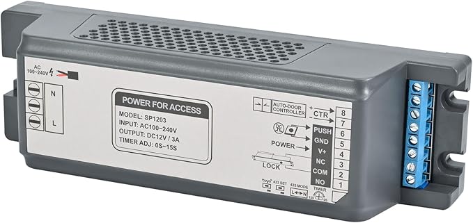Smart Power Supply Controller, AC 110-240V to DC 12V 3A Adapter, Tuya App Control & 433MHz Remote Compatible, for Access Control Systems and Smart Home Devices (SP1203（12V/3A）)