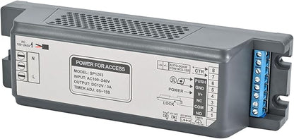 Smart Power Supply Controller, AC 110-240V to DC 12V 3A Adapter, Tuya App Control & 433MHz Remote Compatible, for Access Control Systems and Smart Home Devices (SP1203（12V/3A）)