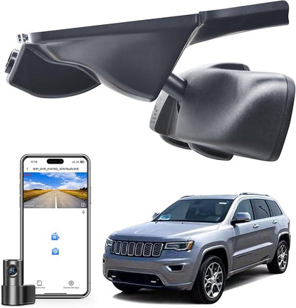 Mangoal Front 4K & Rear 1080p Dash Cam Custom Fit for Jeep Grand Cherokee 2016 2017 2018 2019 2020 2021, WK 2022 (Model C), Laredo Laredo X Overland Summit Trackhawk, OEM Look, WiFi & App,128GB Card