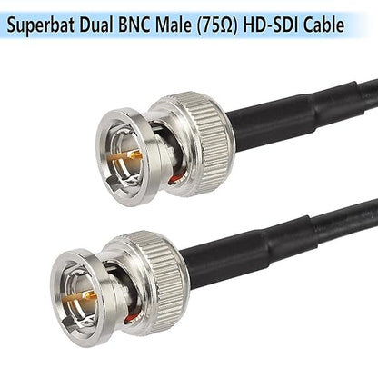 Superbat 3G/6G SDI Cable 2ft Short 75 Ohm BNC to BNC Jumper Belden 1855A Supports HD-SDI/3G-SDI/4K Recorder，SDI Video Cable Precision Video Jumper