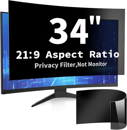 34 Inch Curved Computer Privacy Screen Filter for 21:9 Widescreen Computer Monitor Screen Protector Computer Screen Privacy Shield Anti Glare