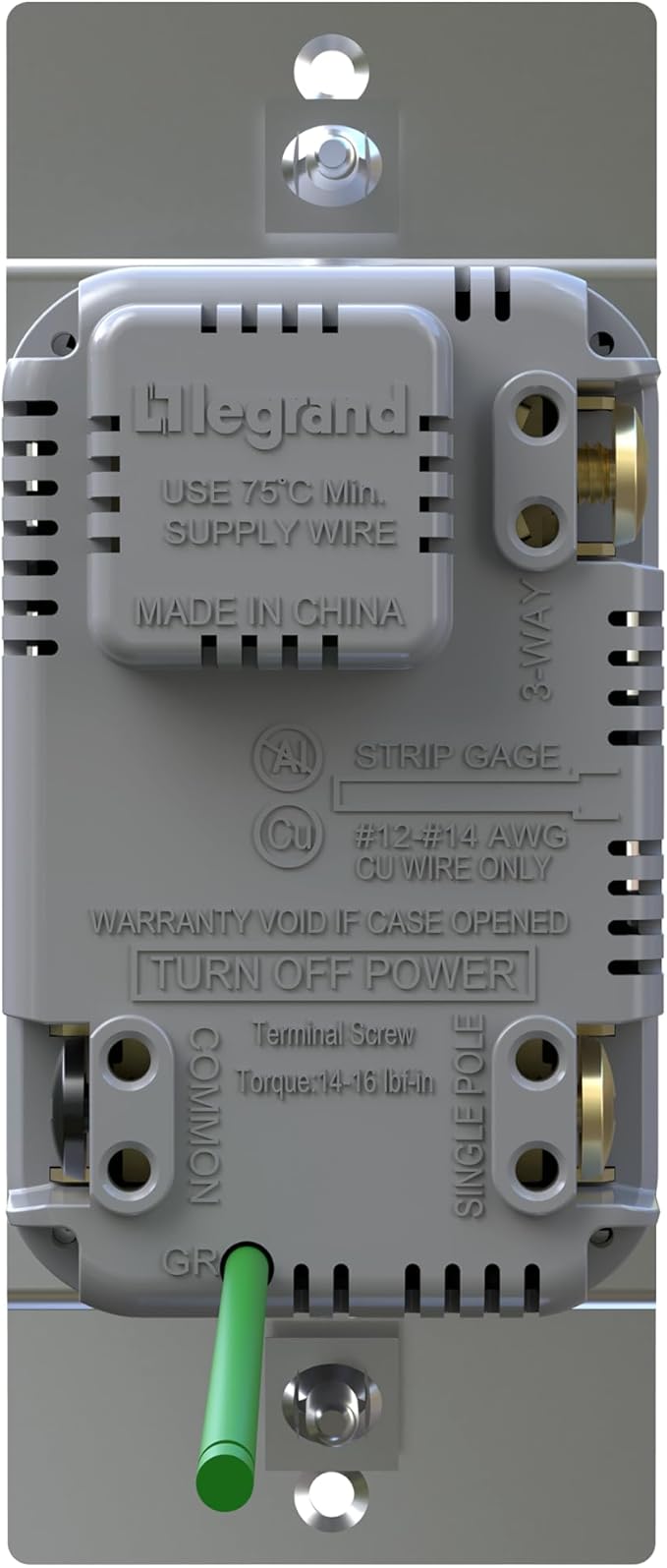 Legrand LED Toggle Dimmer Switch, Dimmable Light Switch, Flicker-Free LED Dimmer Control, 150W, Gray