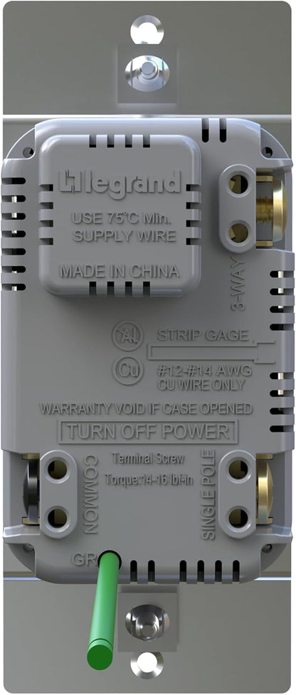 Legrand LED Toggle Dimmer Switch, Dimmable Light Switch, Flicker-Free LED Dimmer Control, 150W, Brown