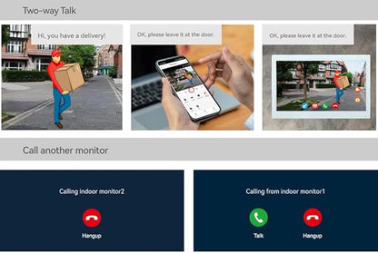 2pin-Wired 2MP HD Indoor 10" WiFi Monitor Smart Home Video Doorbell Intercom System, Remote APP Phone Unlock Video Record Motion Detect 2-Way Talk IR Camera Door Bell 1x doorbell + 1x 10in Monitor