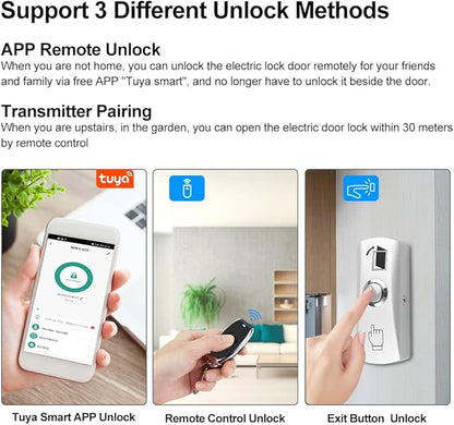 Premium Smart APP Unlocking Access Control System Kit, Simplified Wiring Door Lock Set, with Remote Controllers / 617lbs Magnetic Lock/DC 12V Power Adapter, Lock Delay Time Adjustable