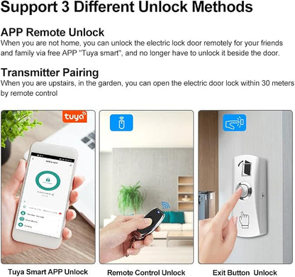 HERNAS Smart Phone APP Unlocking Access Control System Kit, with Remote Controllers / 280KG(600lbs) Magnetic Lock/Power Adapter, Lock Delay Time Adjustable