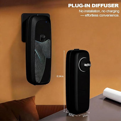 Smart Waterless Diffuser Plug in Wall for Essential Oils, App Control, 100ML, Covers Up to 800 sq ft for Home, Office, Spa & Studio - Black