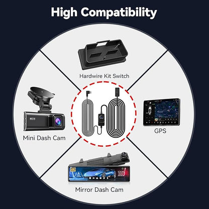 REDTIGER Dash Cam OBD Hardwire Kit Power Cable Type USB C Port,10FT 12V-24V to 5V,for Dash Camera, Low Voltage Protection
