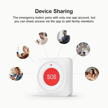 WiFi Call Button for Home Alarm System,Elderly Caregiver Caregiver Call Button with App Notification,Wireless Emergency Button SOS Alarm Bell,Work with Tuya No Monthly Fee,Waterproof