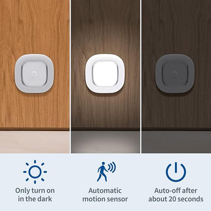 WhitePoplar Motion Sensor Ceiling Light Battery Operated, Wireless Motion Activated LED Light 300LM White Indoor Lights for Closet Cordless Stair Hallway Bedroom Pantry Shed Shower Light
